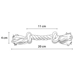 jouet os corde S rosee 20 cm