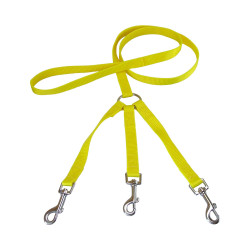 laisse triple nylon jaune S jokidog