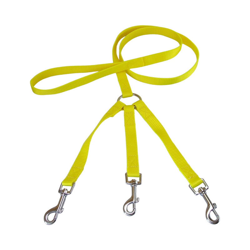 laisse triple nylon jaune S jokidog laisse triple nylon jaune S jokidog