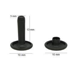 Rivet tubulaire double 10 /13 acier noir mat