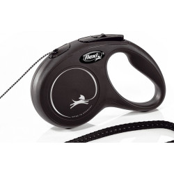 Laisse FLEXI New Classic noir cordon 5 m S