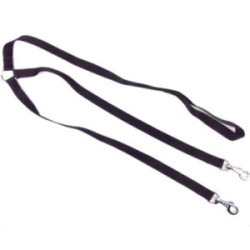 Laisse 2 chiens nylon classic 70 cm noir