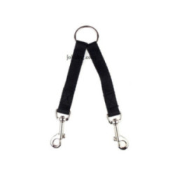 coupleur 2 chiens nylon classic  noir 