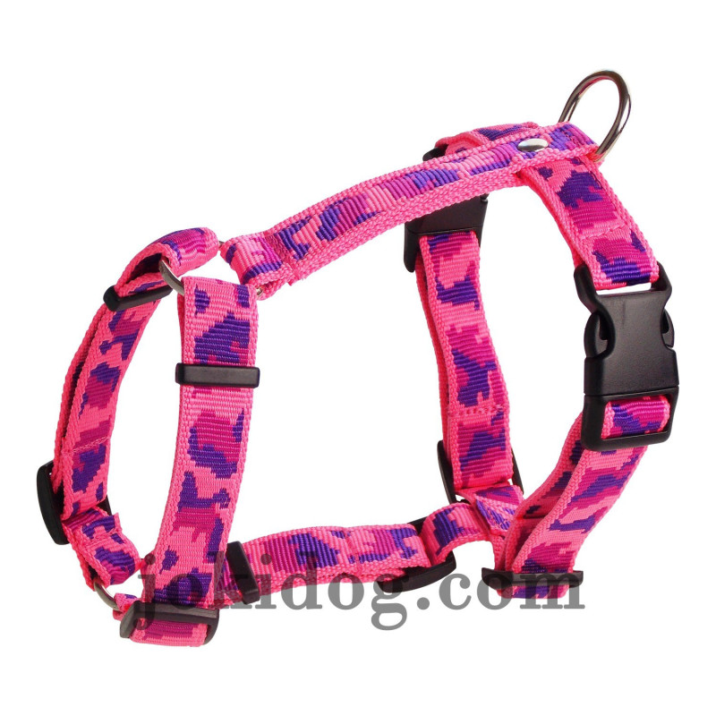 Harnais nylon Camo rose Harnais nylon Camo rose