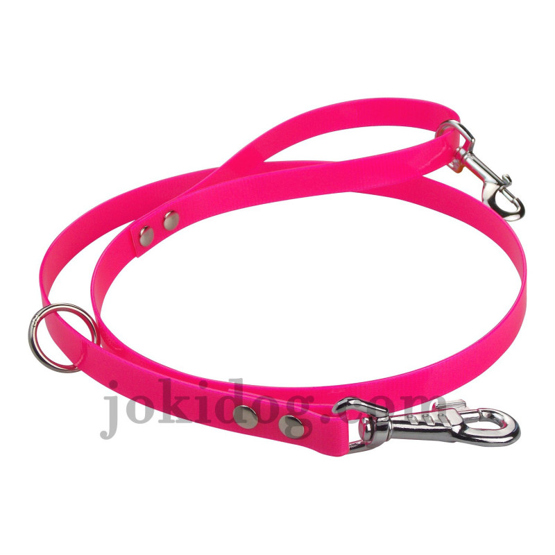 Laisse traqueur biothane rose Laisse traqueur biothane rose