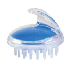 brosse massante avec poignée bleue