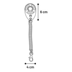 CLICKER + cordon klix 6 cm - noir