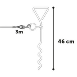 Piquet d'attache pilka avec câble 3 m