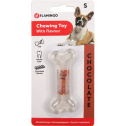 Jouet Os TPR brun saveur chocolat 8 cm