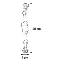 Jouet Ringo Cordon avec 2 noeuds 40 cm Gris foncé