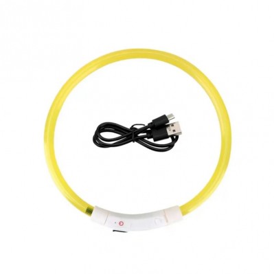 Collier LED étanche réglable jaune