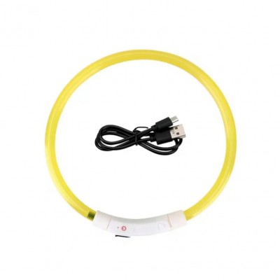 Collier LED étanche réglable jaune